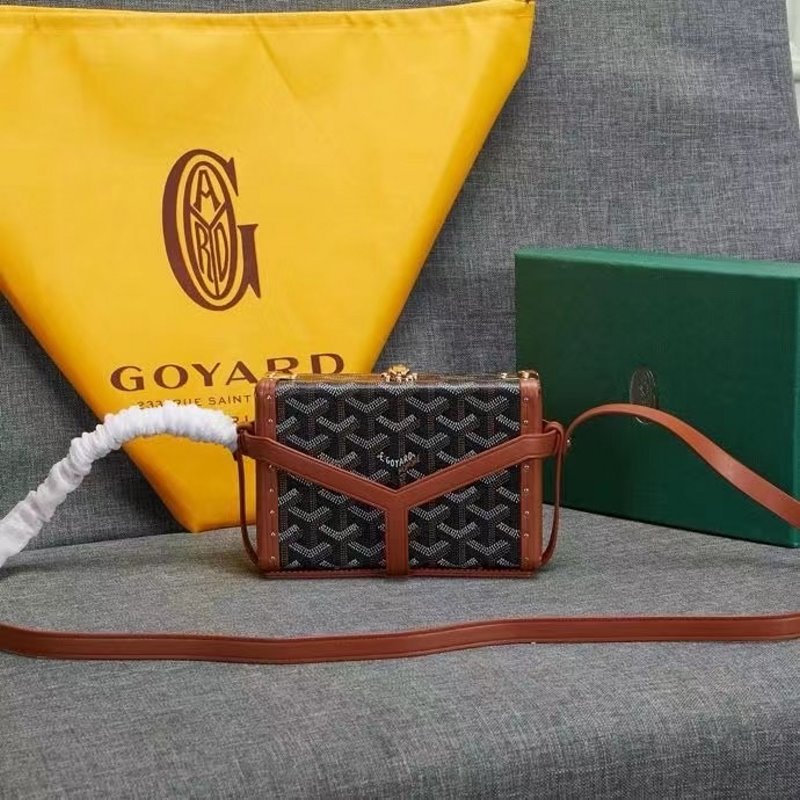 Goyard Brown Wooden Box Bag GYD00153