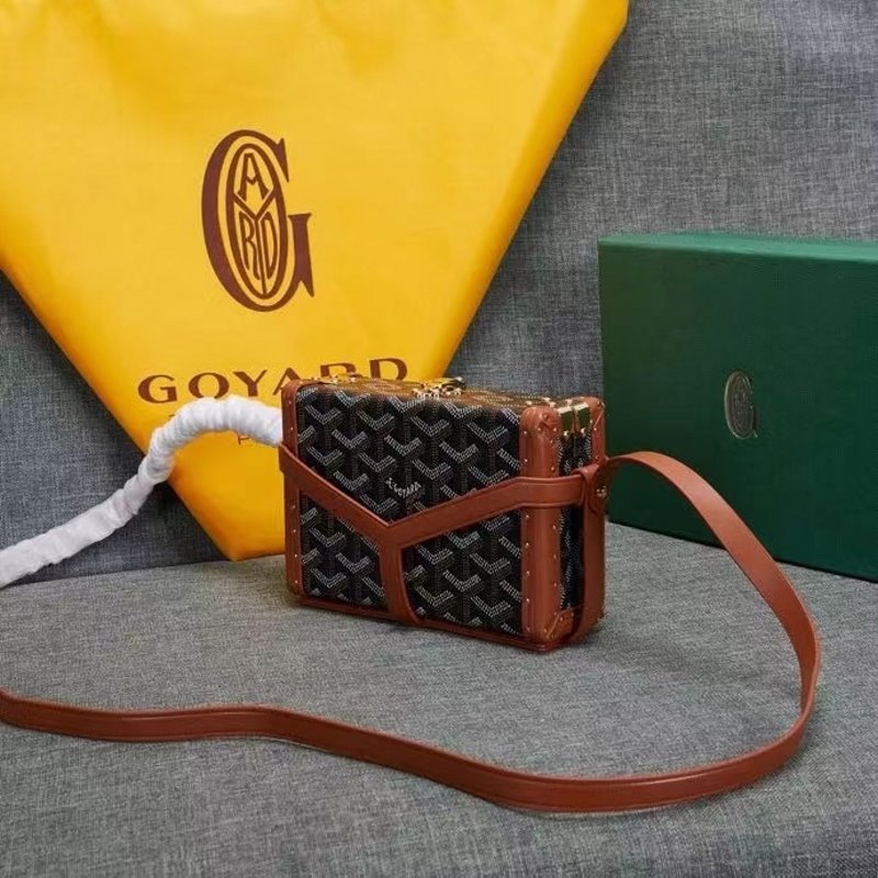 Goyard Brown Wooden Box Bag GYD00153