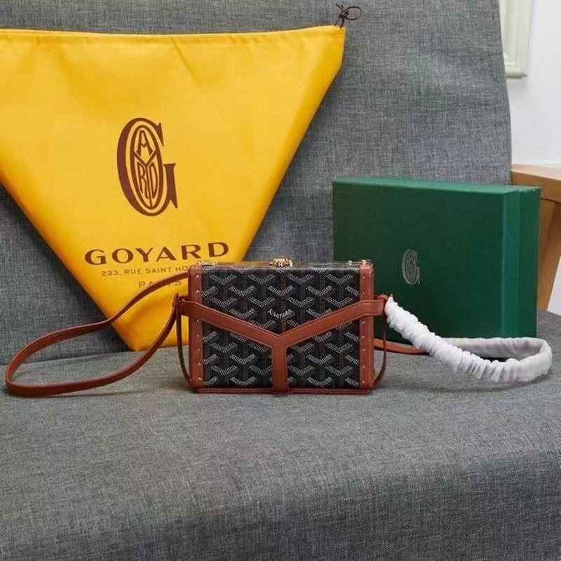 Goyard Brown Wooden Box Bag GYD00153