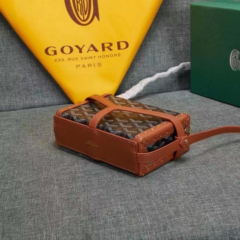 Goyard Brown Wooden Box Bag GYD00153