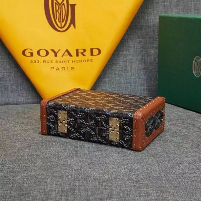 Goyard Brown Wooden Box Bag GYD00153