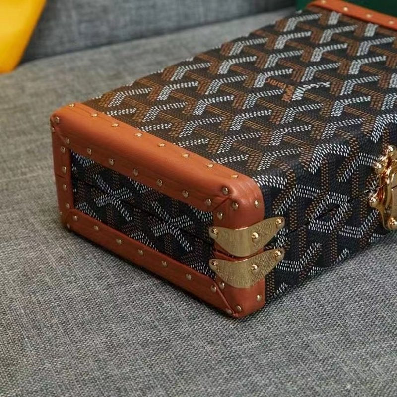 Goyard Brown Wooden Box Bag GYD00153