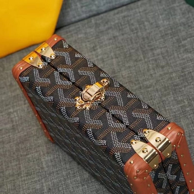 Goyard Brown Wooden Box Bag GYD00153