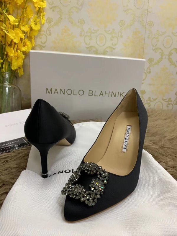 Manolo Blahnik Black Heeled Sandals SHS02529