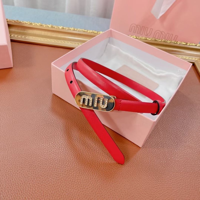 Miu Miu Red Leather  Belt  WLB01182