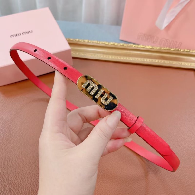 Miu Miu Red Leather  Belt  WLB01182