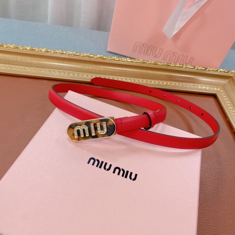 Miu Miu Red Leather  Belt  WLB01182