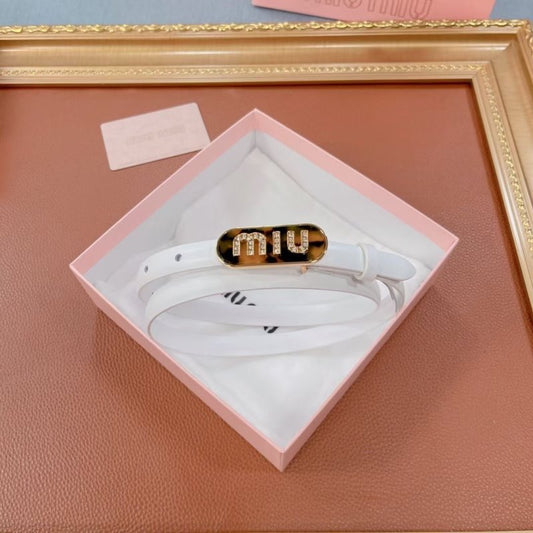 Miu Miu White Leather  Belt  WLB01181