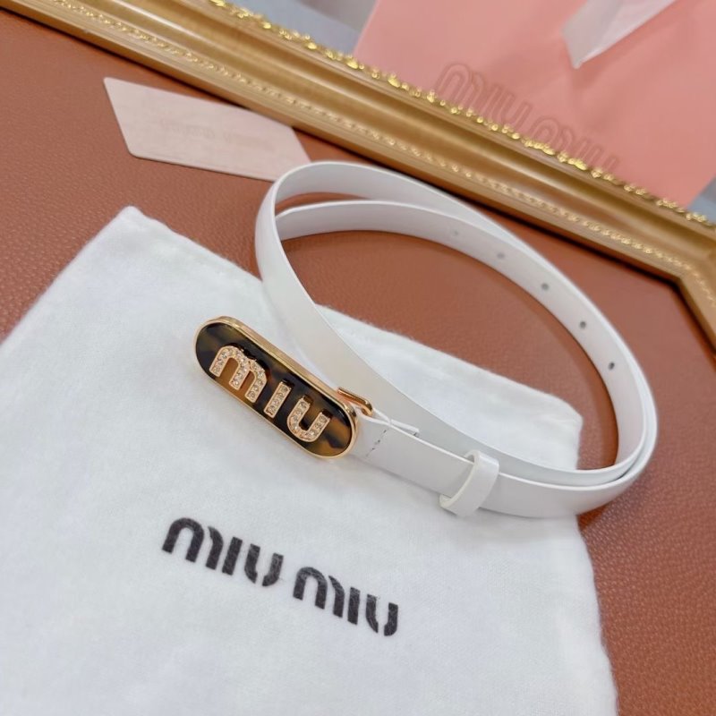 Miu Miu White Leather  Belt  WLB01181