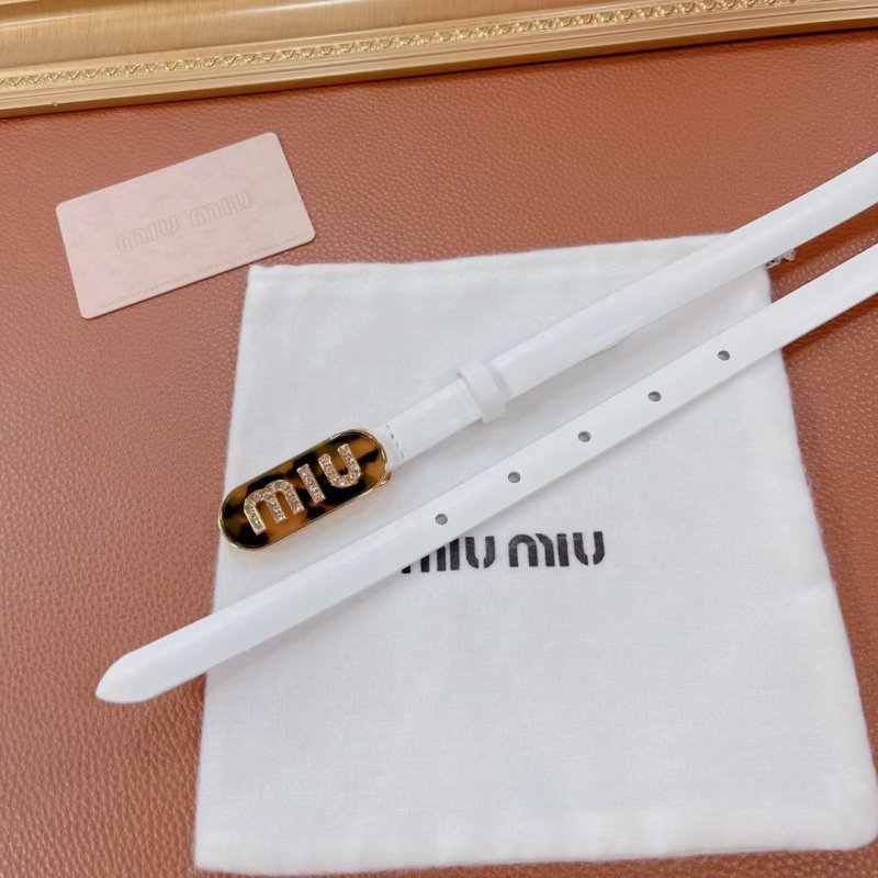 Miu Miu White Leather  Belt  WLB01181