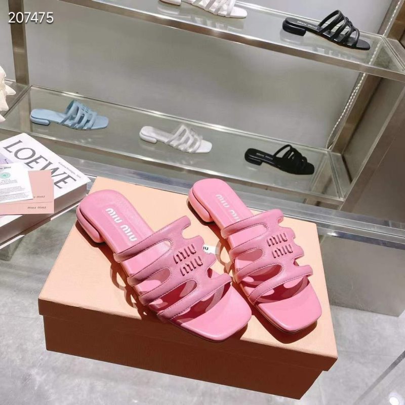 Miu miu Flat Suede Slppers SHS05395