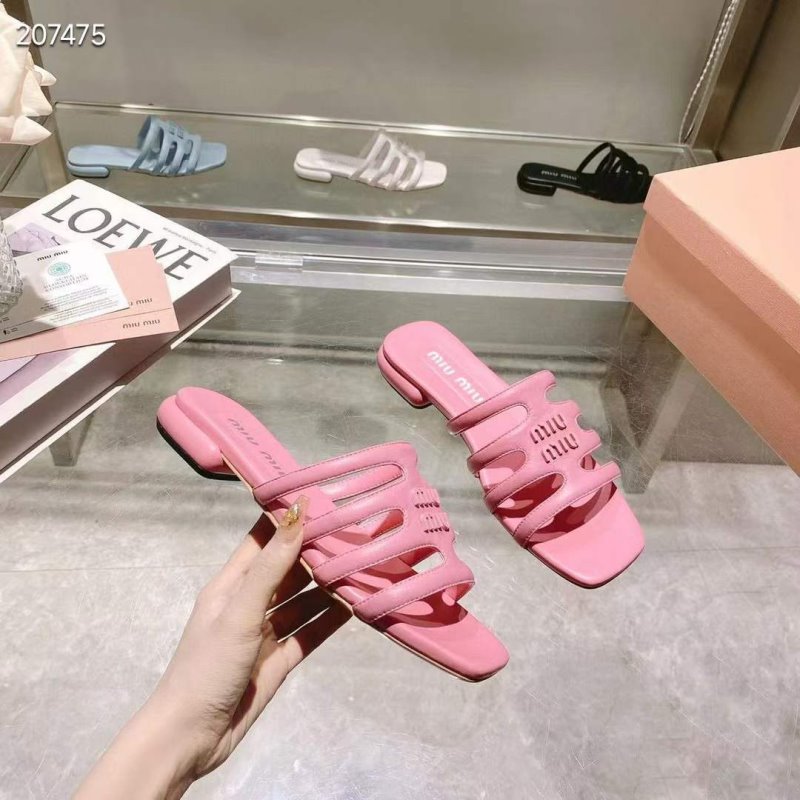 Miu miu Flat Suede Slppers SHS05395