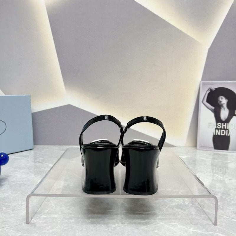 Prada Square head back empty thick single Shoes SH00097