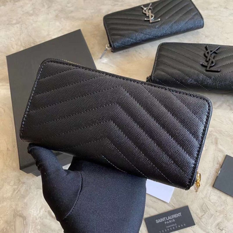Saint Laurent Caviar Zipper Wallet WB001341
