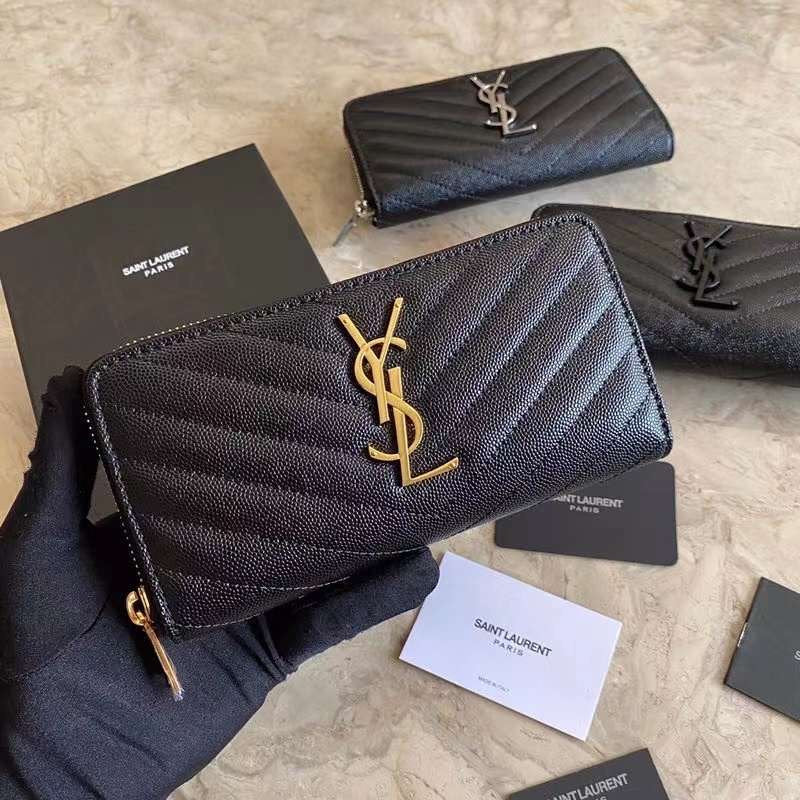 Saint Laurent Caviar Zipper Wallet WB001341
