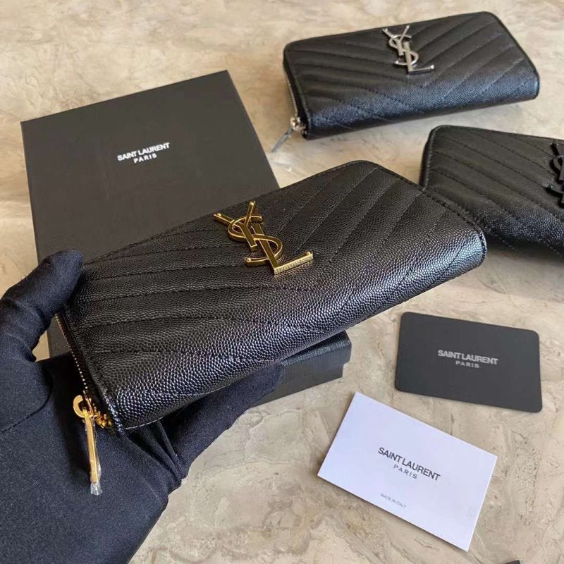 Saint Laurent Caviar Zipper Wallet WB001341