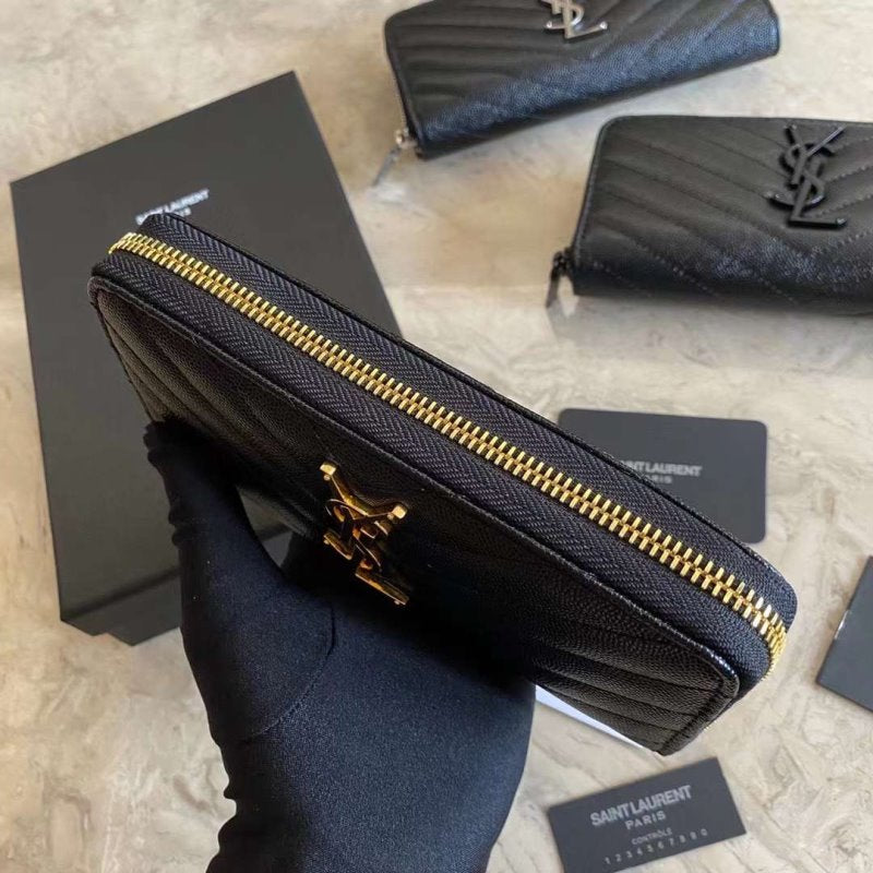 Saint Laurent Caviar Zipper Wallet WB001341