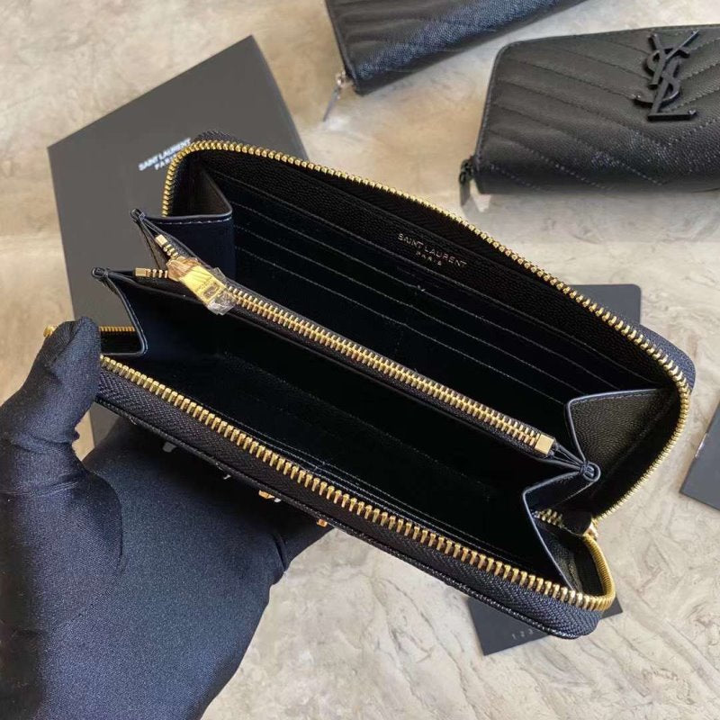 Saint Laurent Caviar Zipper Wallet WB001341