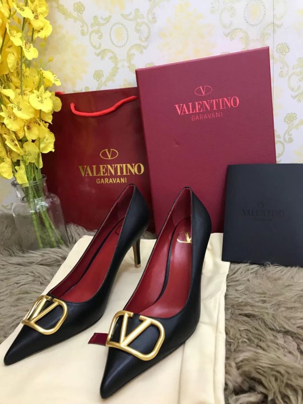 Valentino Black Heeled Sandals SHS02552