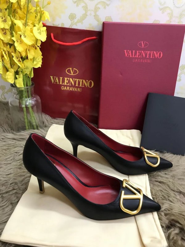 Valentino Black Heeled Sandals SHS02552