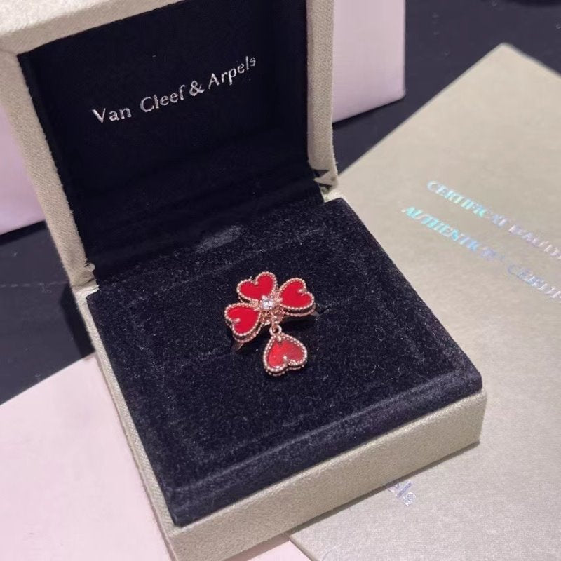 Van Cleef and Arpels Heart Shaped Full Diamond Earrings JWL00884