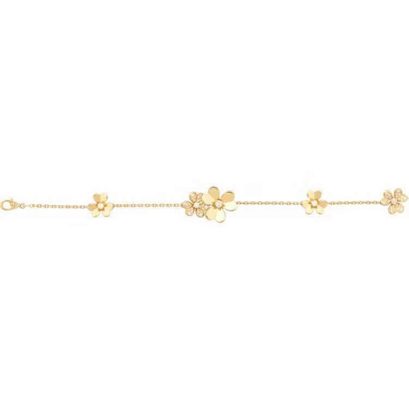 Van Cleef and Arpels Diamond Double Flower Bracelet JWL00176