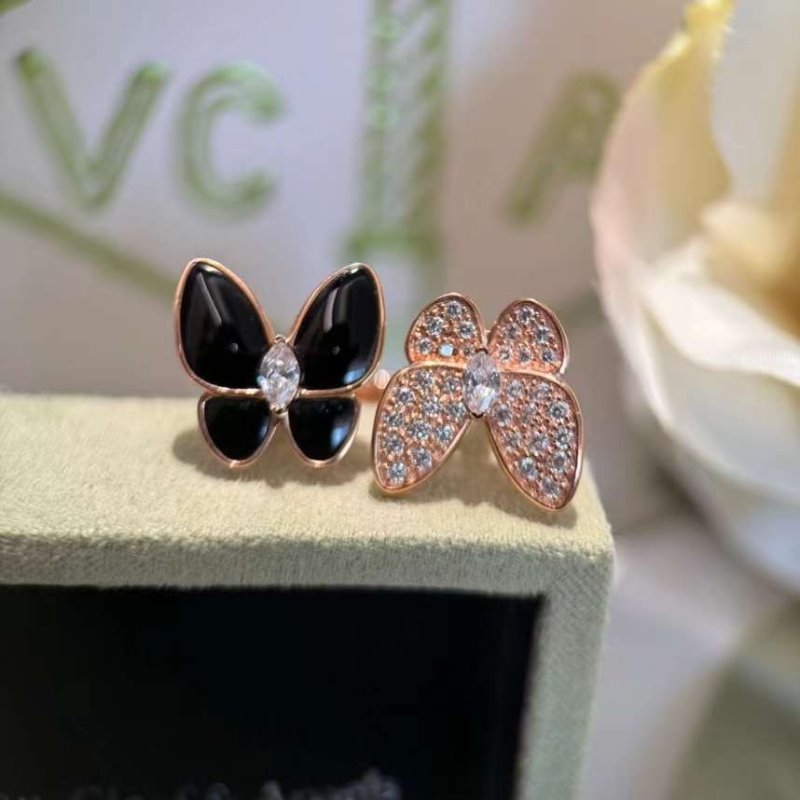 Van Cleef and Arpels Double Butterlfy Diamond Ring JWL00154