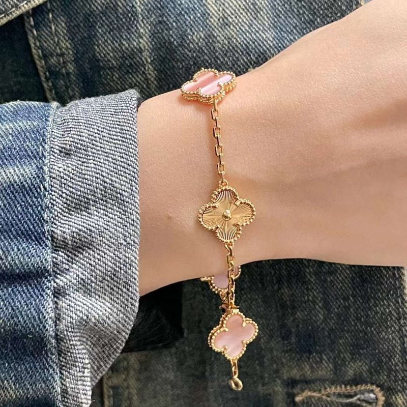 Van Cleef and Arpels Five Flower Clover Bracelet JWL00248