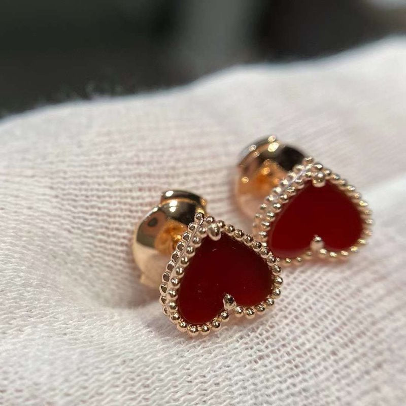 Van Cleef and Arpels Red Stud Earrings JWL00199