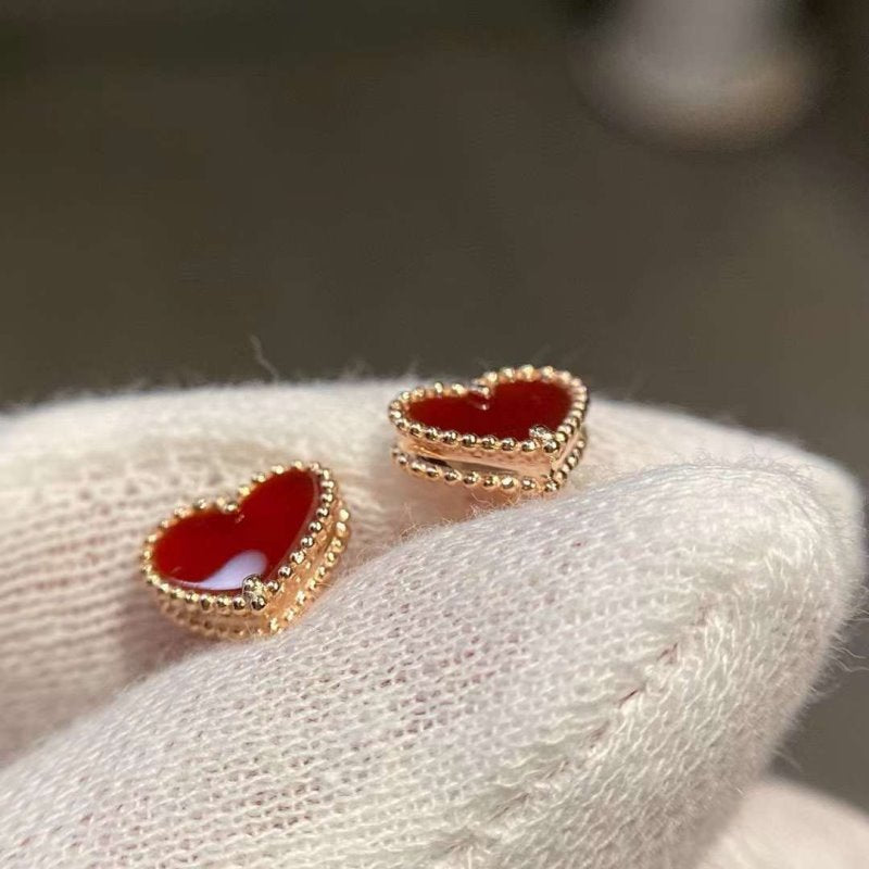 Van Cleef and Arpels Red Stud Earrings JWL00199